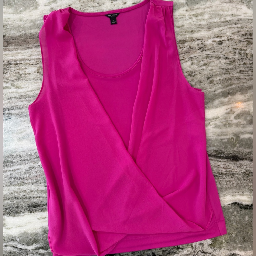 Ann Taylor Fuchsia Sleeveless Blouse